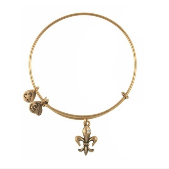 Alex and Ani Gold French Fleur De Lis Bracelet - Picture 1 of 5